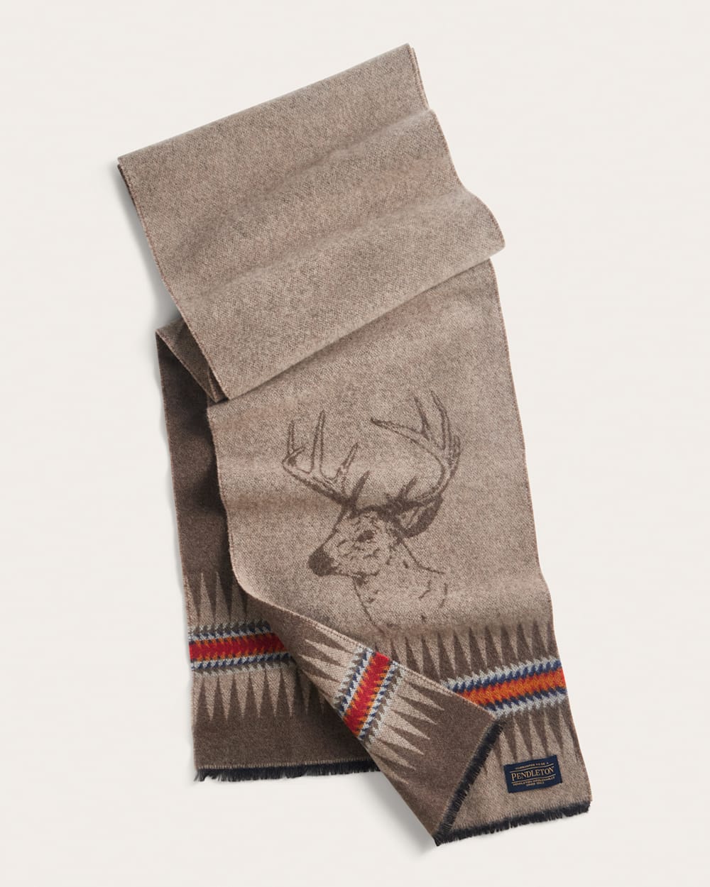 SAWTOOTH BUCK WOOL SCARF IN TAN image number 1