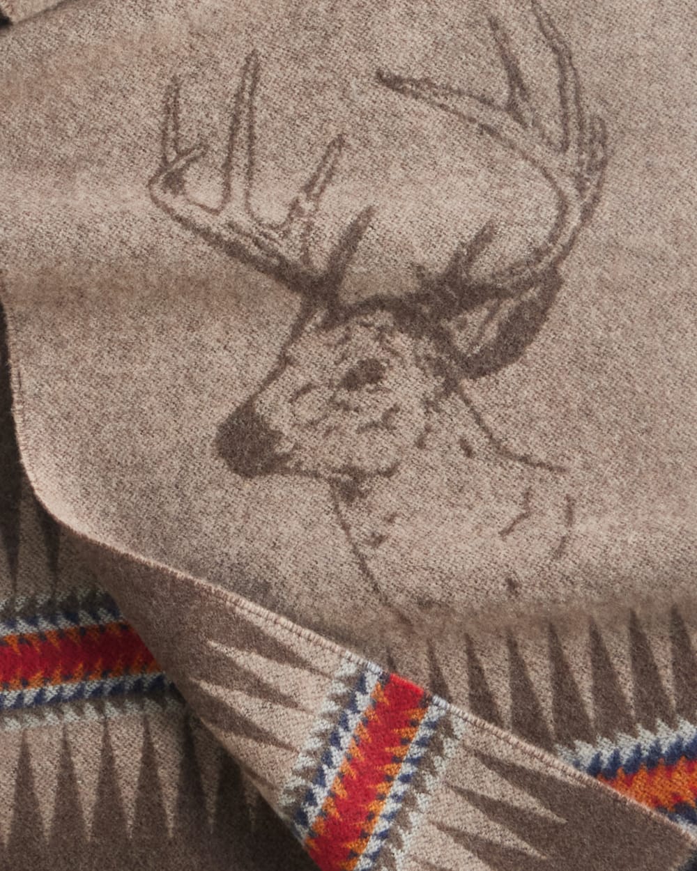 ALTERNATE VIEW OF SAWTOOTH BUCK WOOL SCARF IN TAN image number 2