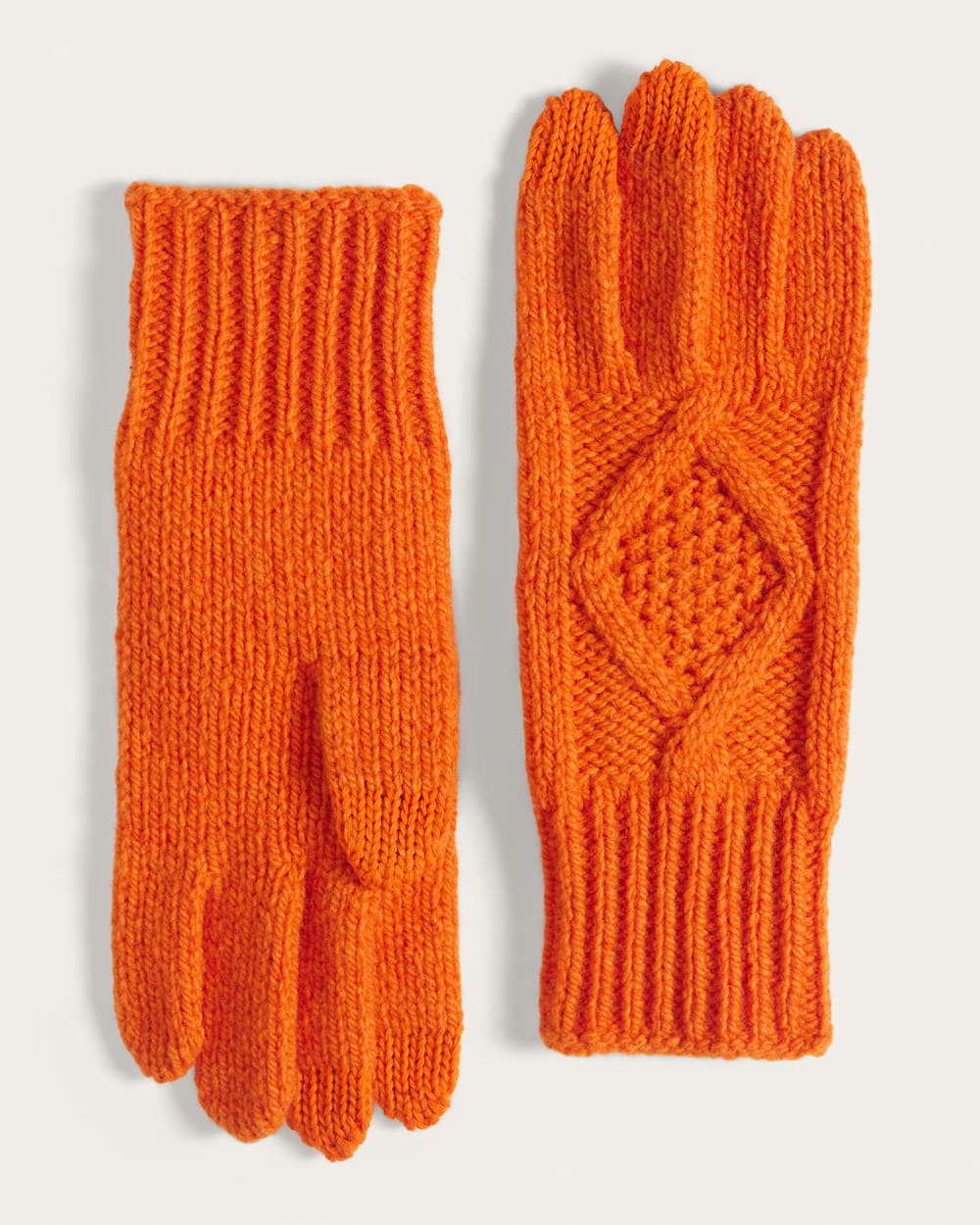 CABLE KNIT TEXTING GLOVES IN SPICE image number 1