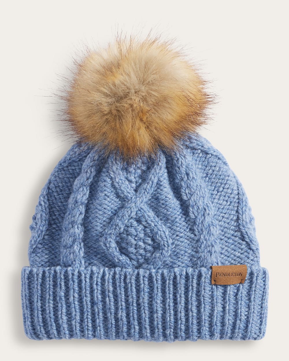 CABLE KNIT BEANIE IN DENIM image number 1