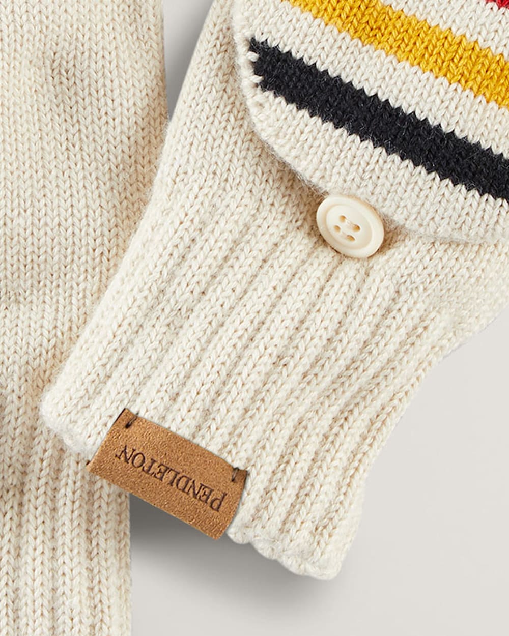 ALTERNATE VIEW OF GLACIER MERINO KNIT CONVERTIBLE MITTENS IN WHITE MULTI image number 2