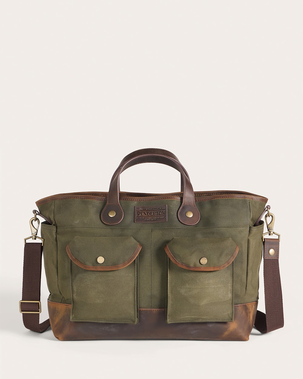 ODYSSEY WAXED CANVAS MESSENGER BAG IN OLIVE image number 1