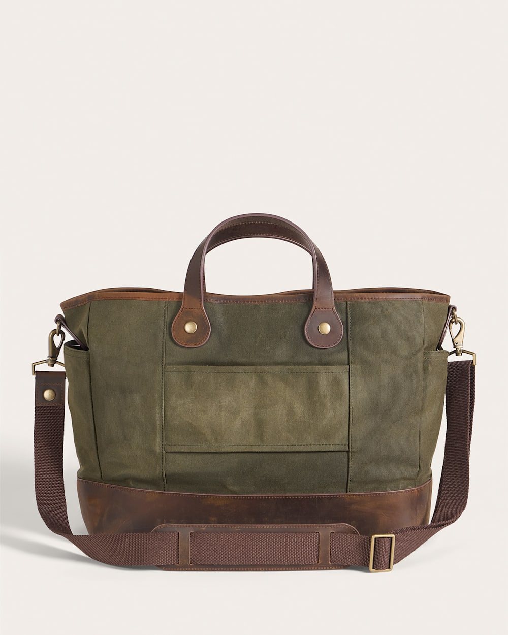 ALTERNATE VIEW OF ODYSSEY WAXED CANVAS MESSENGER BAG IN OLIVE image number 2