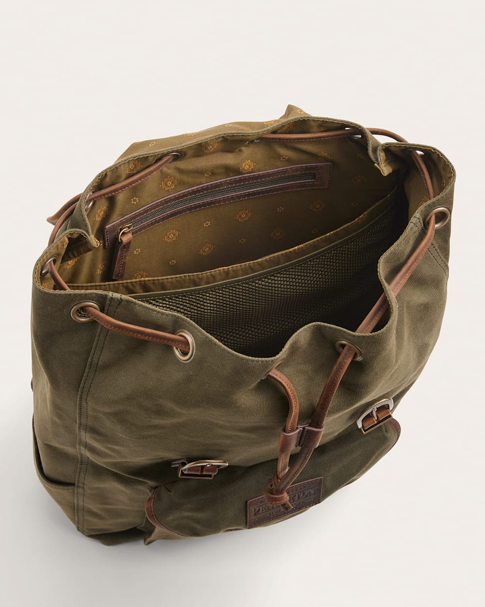 ALTERNATE VIEW OF ODYSSEY WAXED CANVAS BACKPACK IN OLIVE image number 3