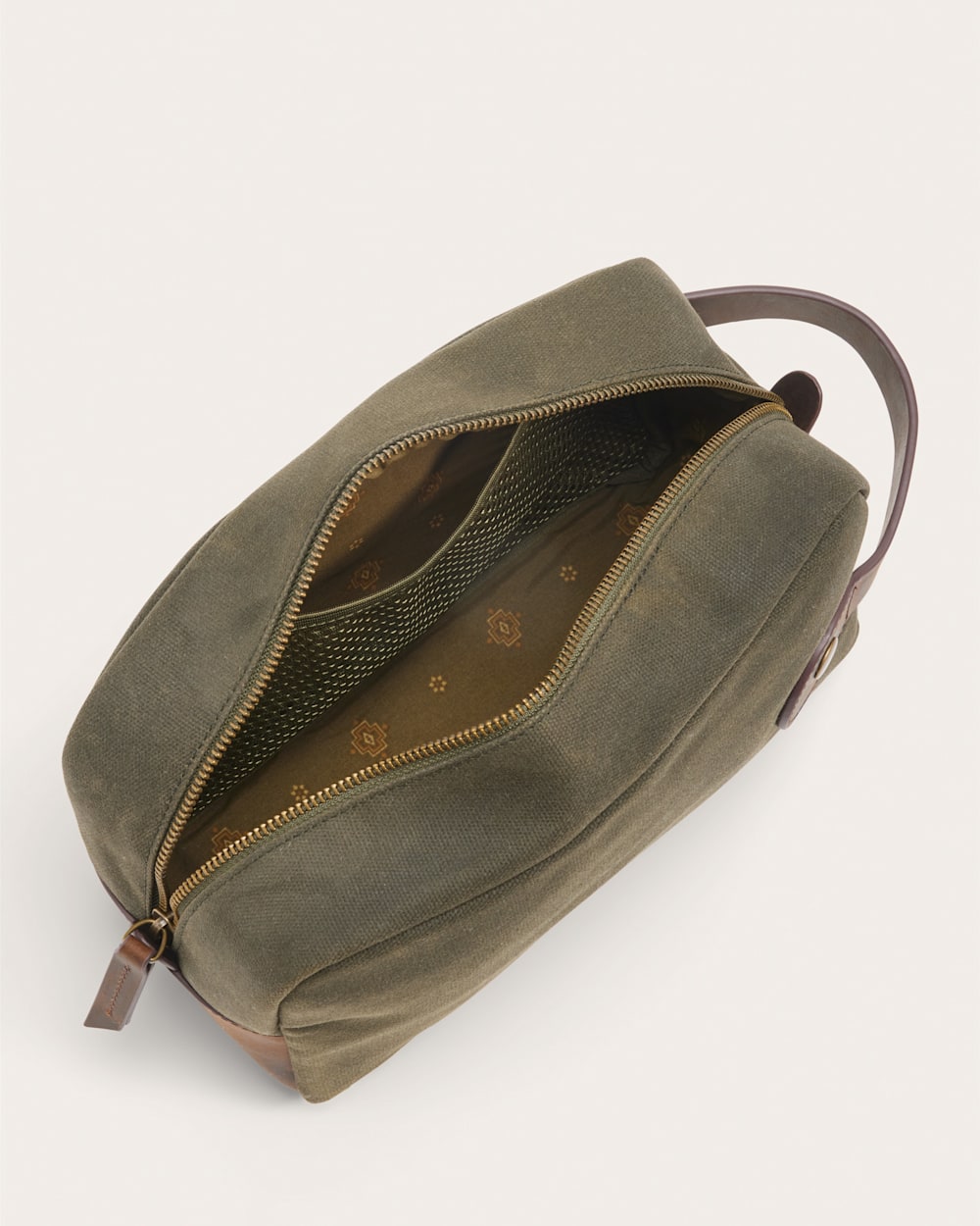 ALTERNATE VIEW OF ODYSSEY WAXED CANVAS TRAVEL KIT IN OLIVE image number 3