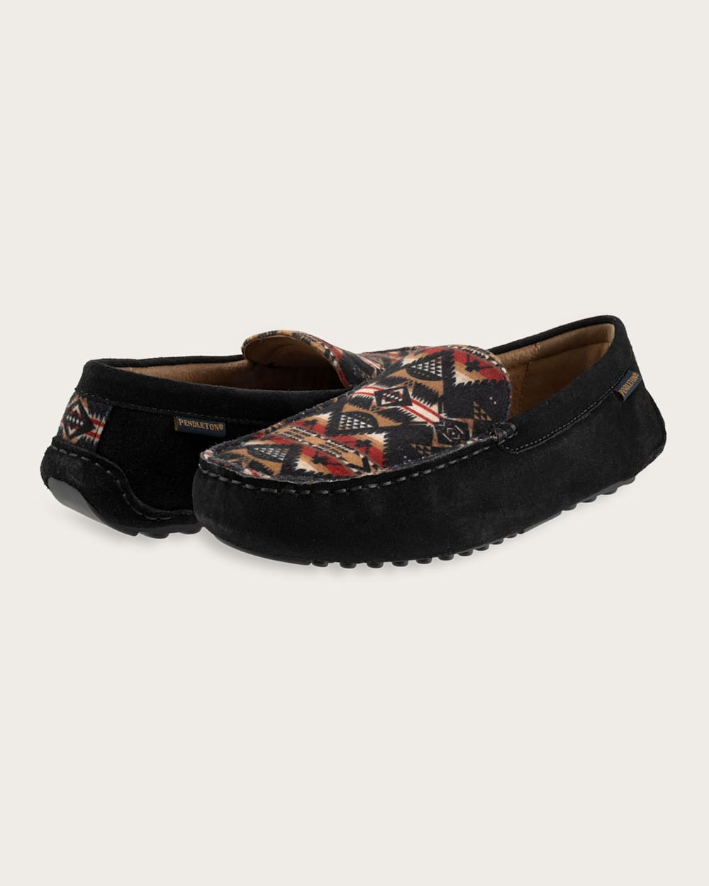 ALTERNATE VIEW OF MEN'S NEHALEM SLIPPERS IN BLACK/RED image number 2