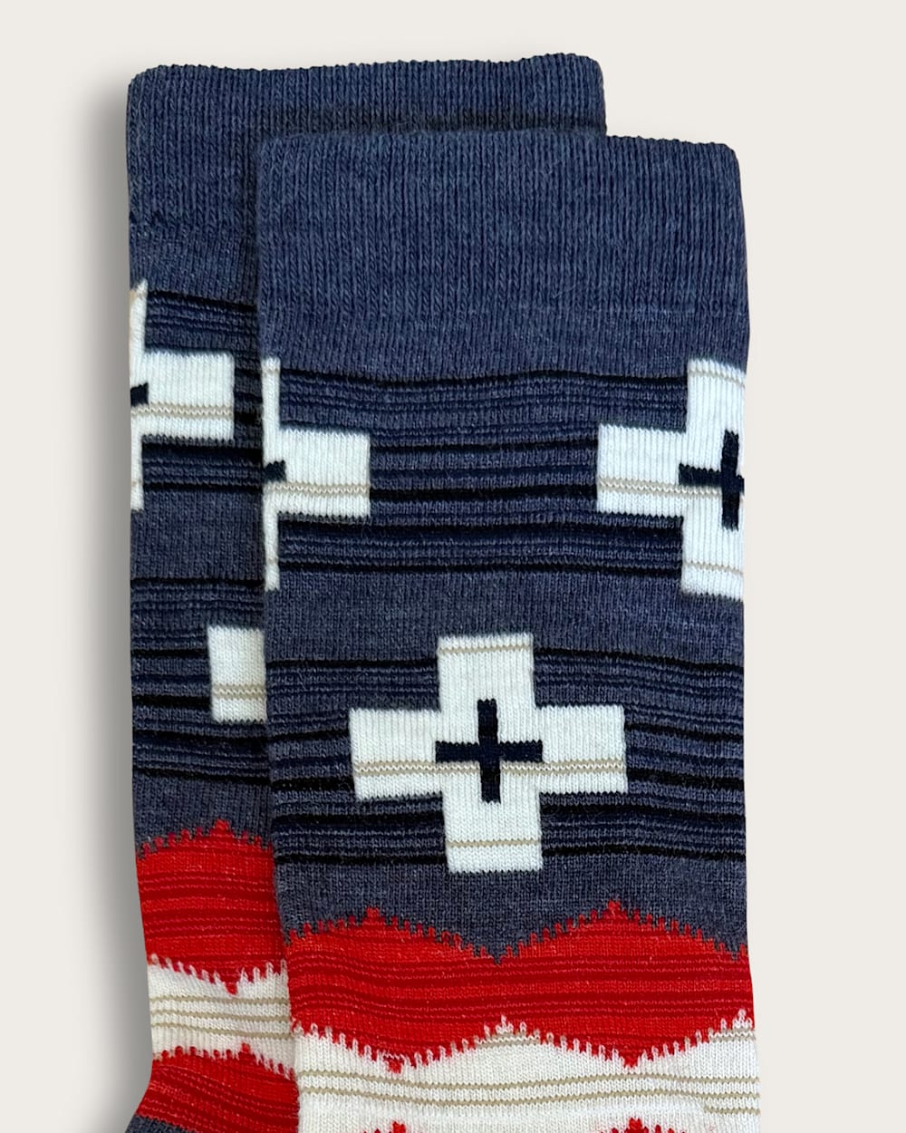 ALTERNATE VIEW OF BRAVE STAR CREW SOCKS IN RED/WHITE/BLUE image number 2