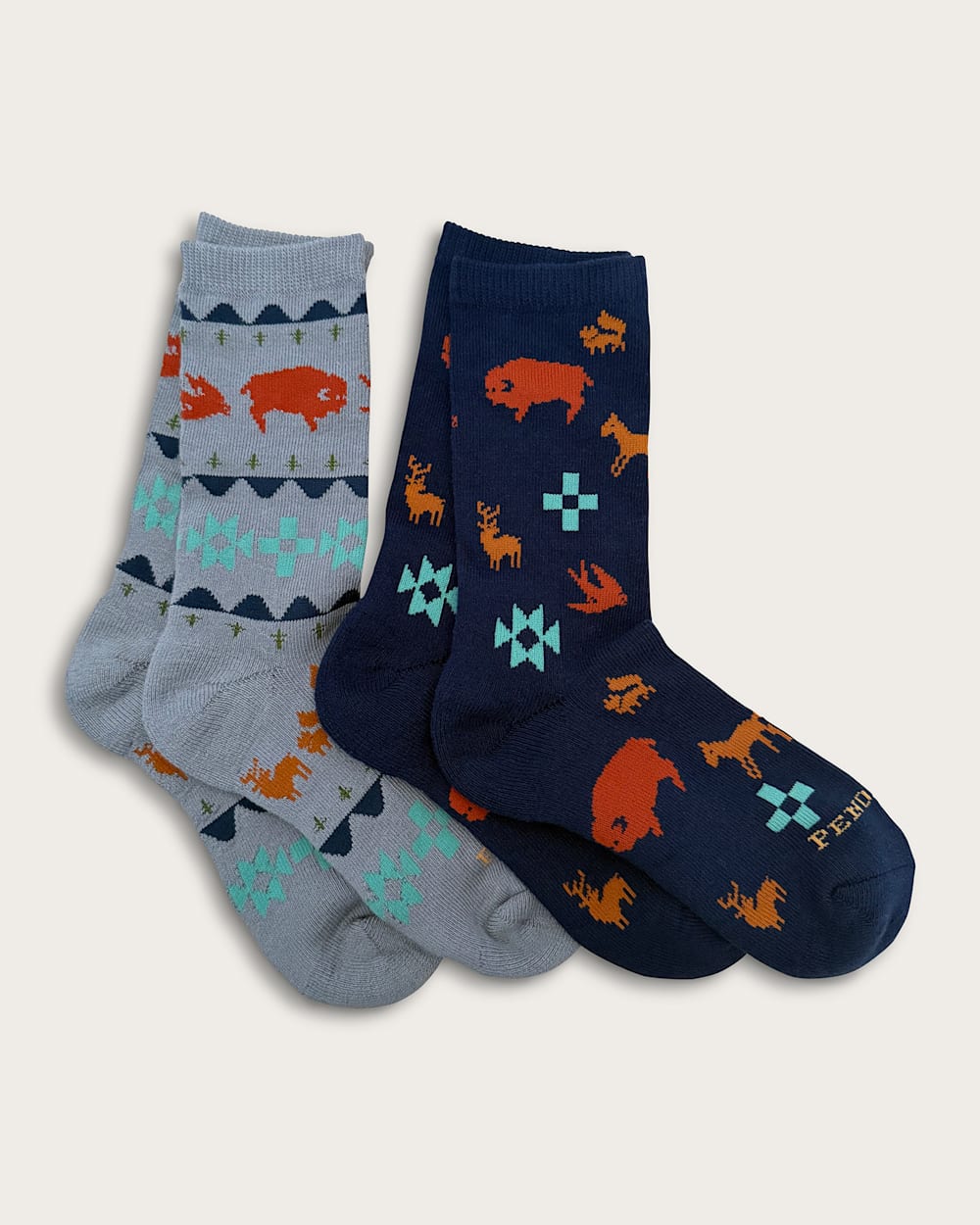KIDS 2-PACK CRITTER CREW SOCKS IN SHARED PATHS image number 1