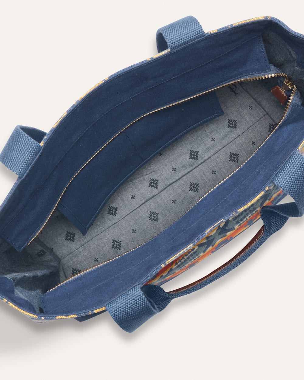 ALTERNATE VIEW OF NEHALEM COTTON CITY ZIP TOTE IN NAVY MULTI image number 3