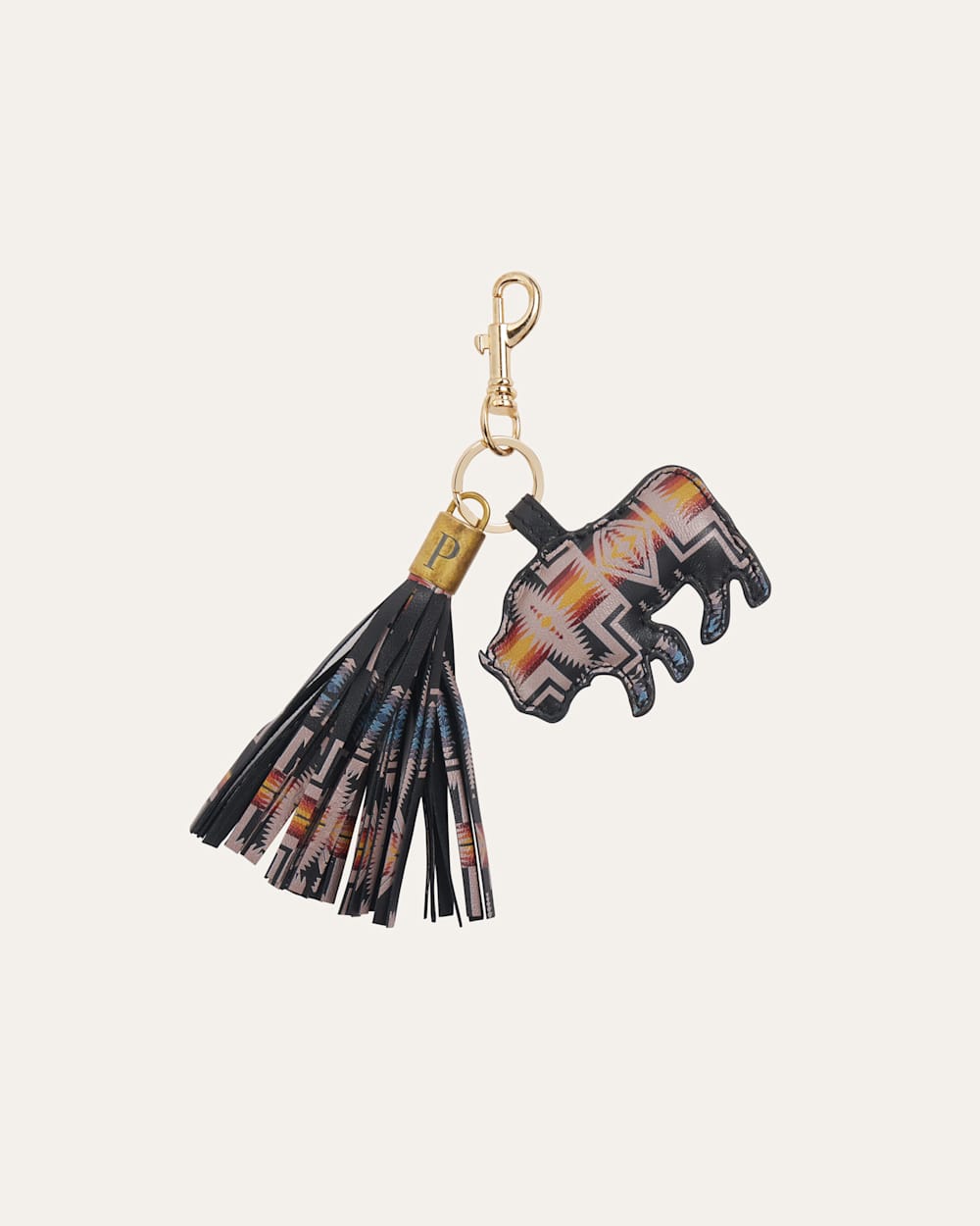 BISON HARDING LEATHER KEYCHAIN IN MULTI image number 1