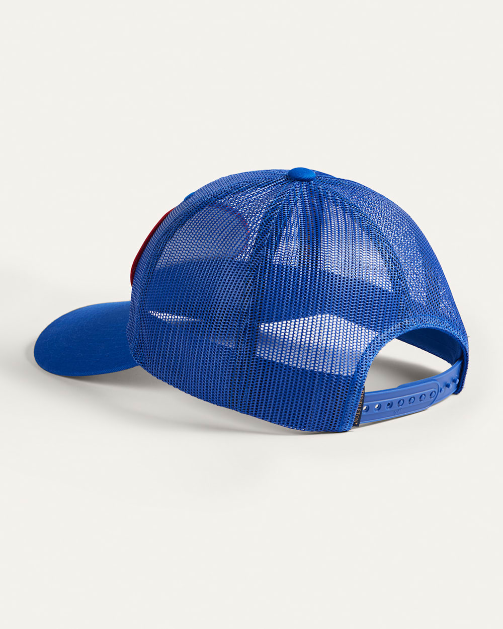 ALTERNATE VIEW OF MESH FIVE PANEL TRUCKER HAT IN ROYAL BLUE image number 2