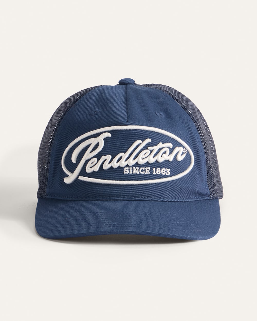 ALTERNATE VIEW OF LOGO FIVE PANEL TRUCKER HAT IN NAVY image number 3