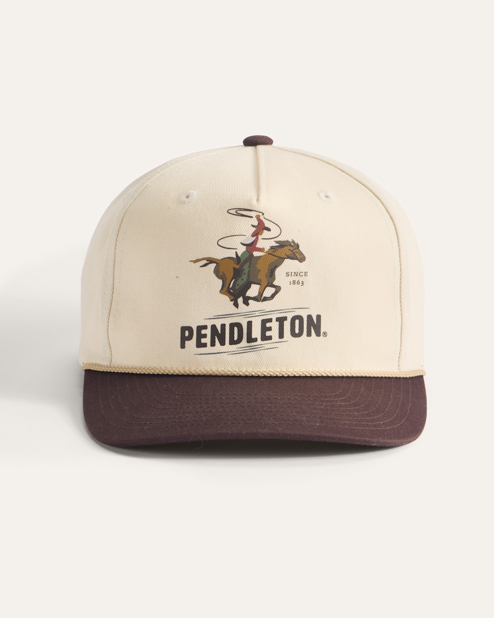 ALTERNATE VIEW OF COWBOY FIVE PANEL SNAPBACK HAT IN IVORY image number 3