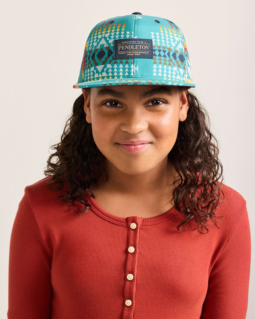 ALTERNATE VIEW OF YOUTH PRINTED SNAPBACK HAT IN TURQOUISE CHIEF JOSEPH image number 4