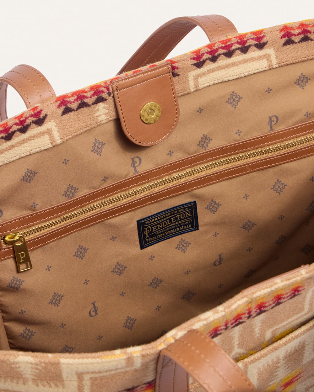 ALTERNATE VIEW OF LOOK WEST WIDE TOTE IN TAN HARDING image number 6