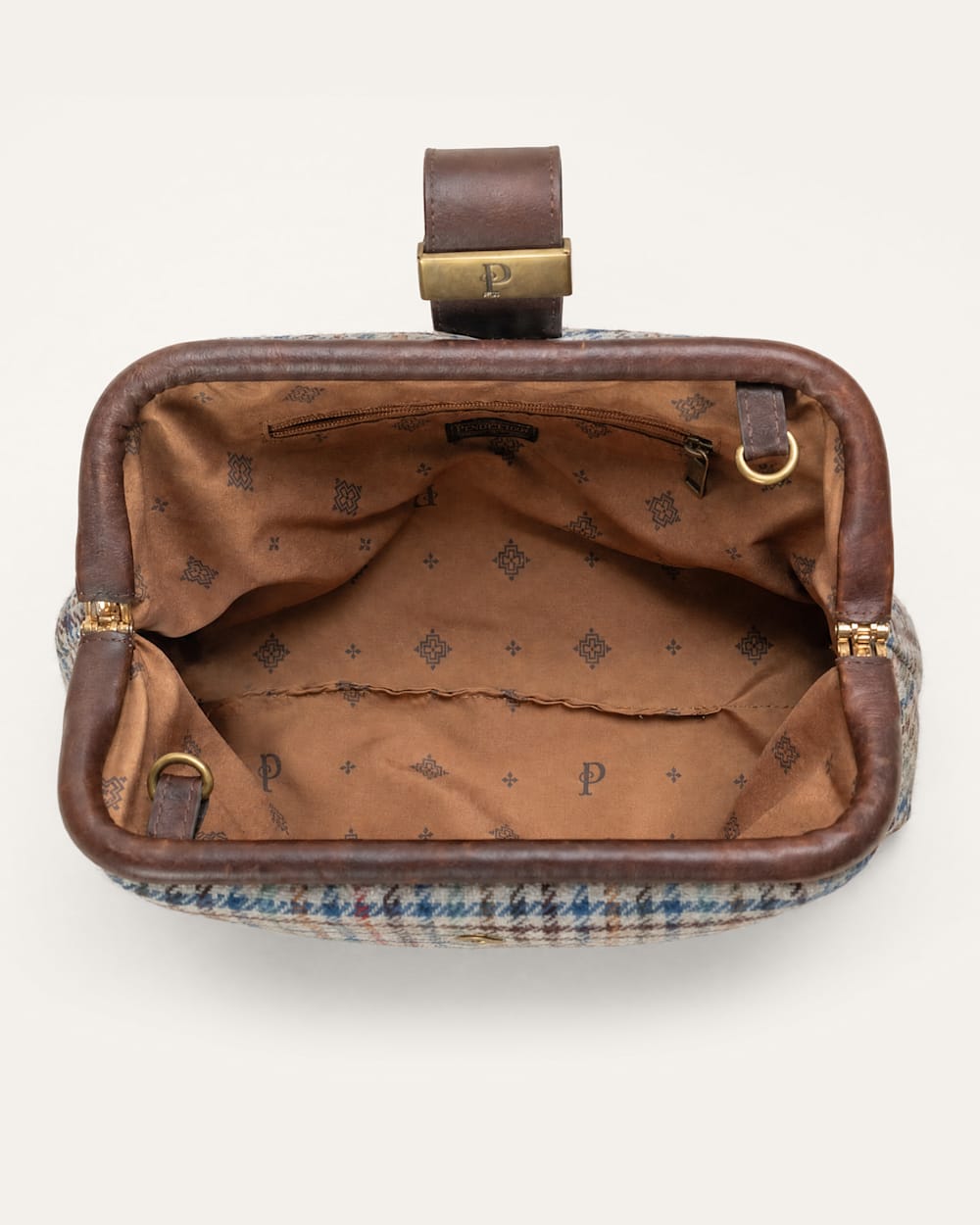 ALTERNATE VIEW OF CAMEL BRIGHTS HERITAGE CLUTCH IN MULTI CHECK image number 4