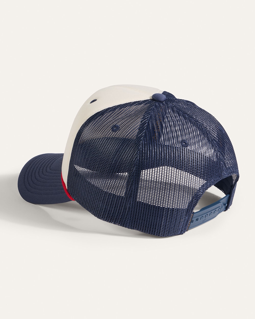 ALTERNATE VIEW OF EAGLE FIVE PANEL TRUCKER HAT IN NAVY/WHITE image number 2