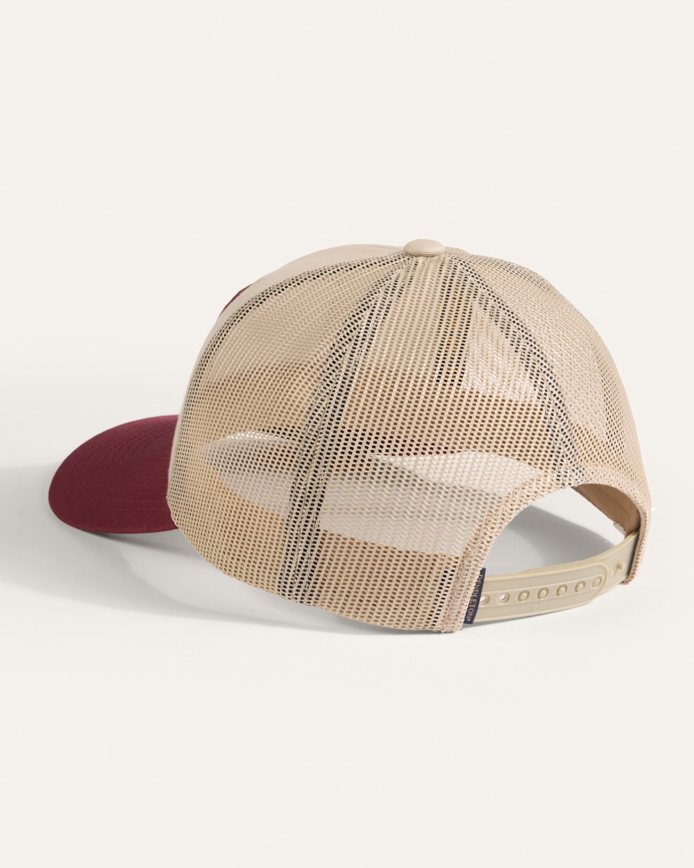ALTERNATE VIEW OF ADVENTURE LOGO FIVE PANEL TRUCKER HAT IN MAROON/IVORY image number 2