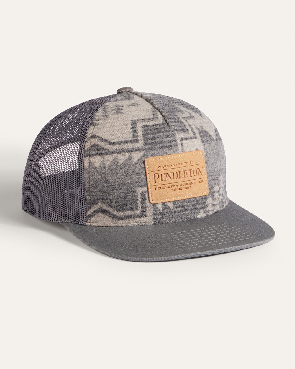 HARDING WOOL SIX PANEL TRUCKER HAT IN GREY MULTI image number 1