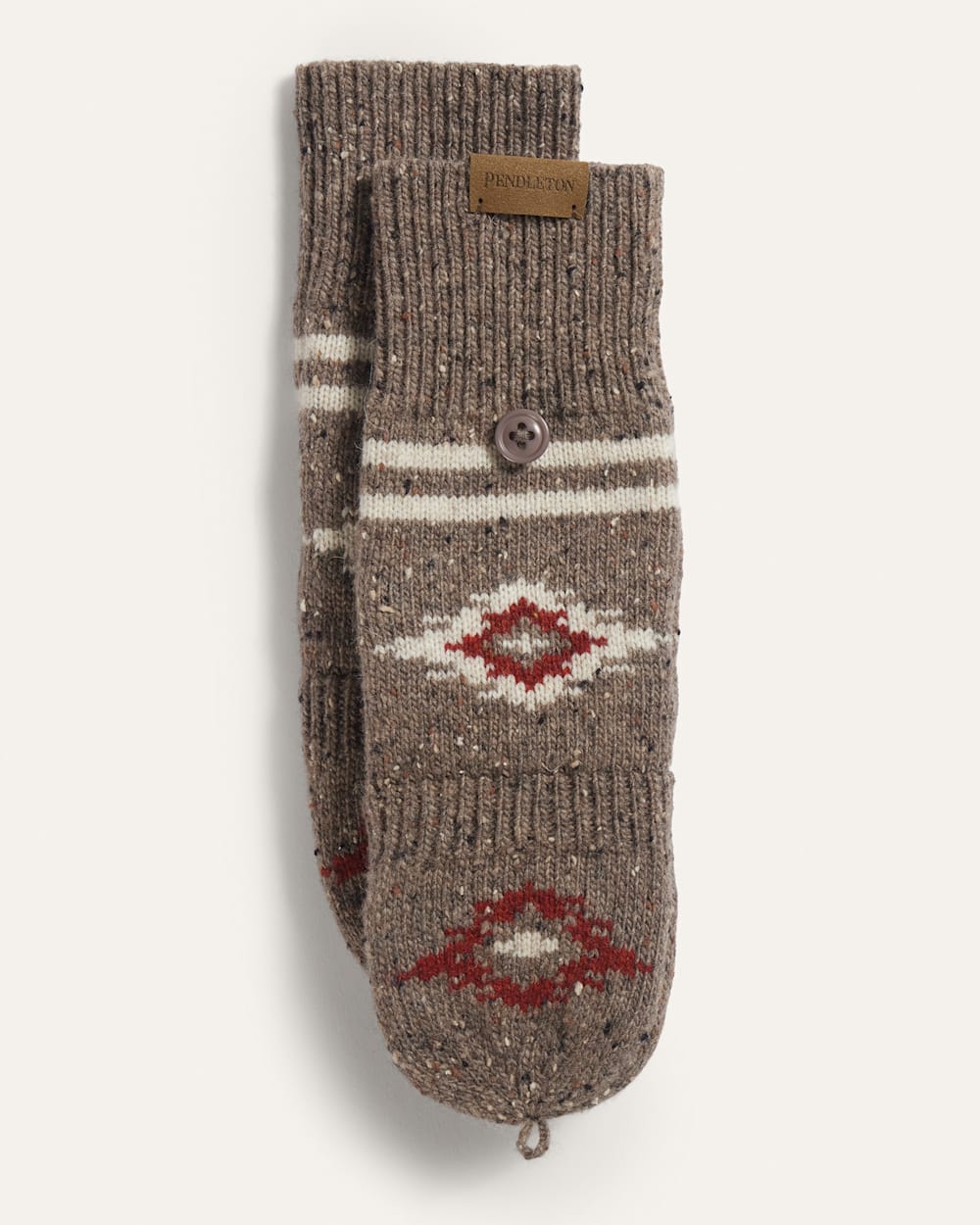 BISON LAMBSWOOL CONVERTIBLE MITTENS IN BROWN image number 1