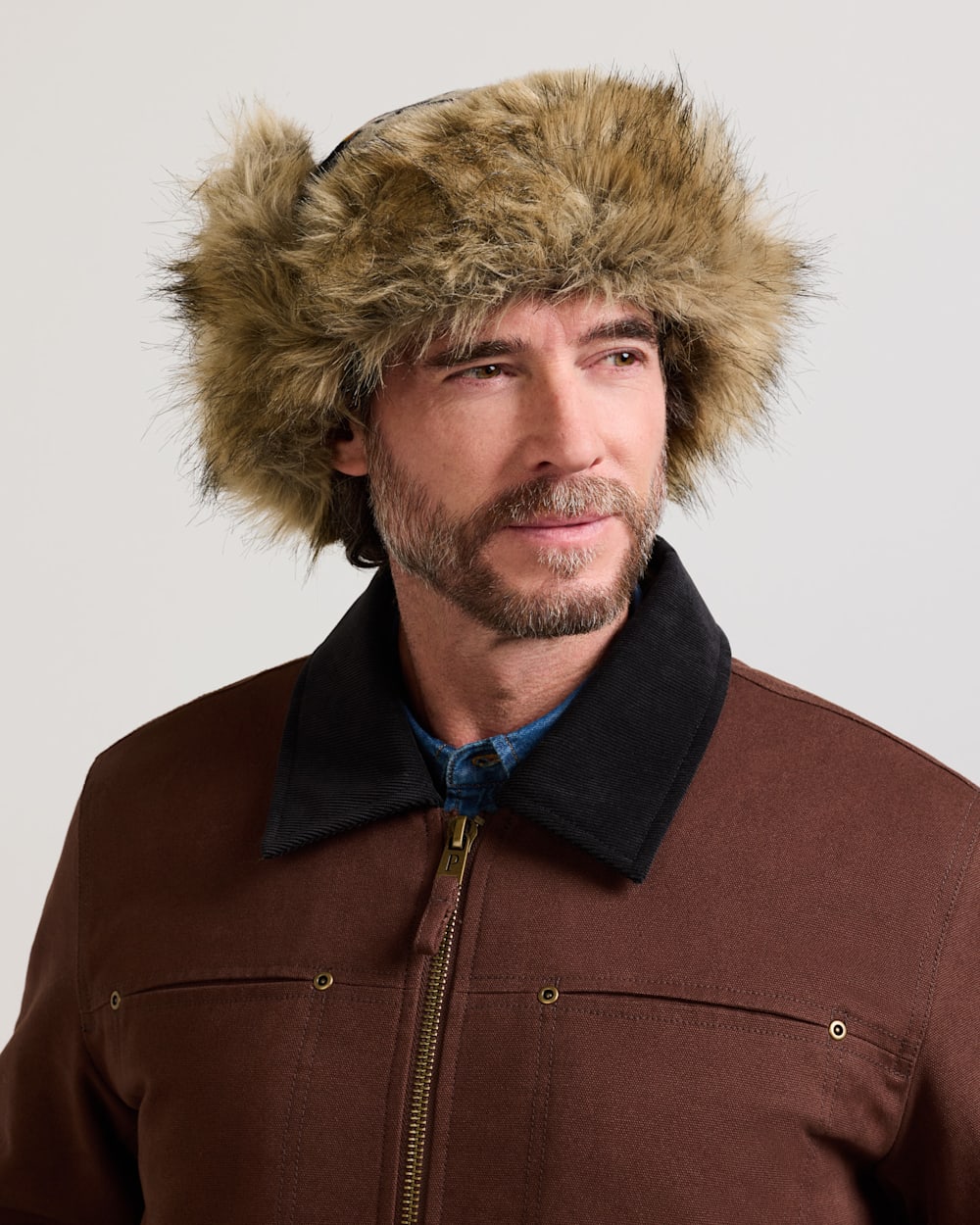 ALTERNATE VIEW OF WOOL TRAPPER HAT IN BLACK CHIEF JOSEPH image number 3