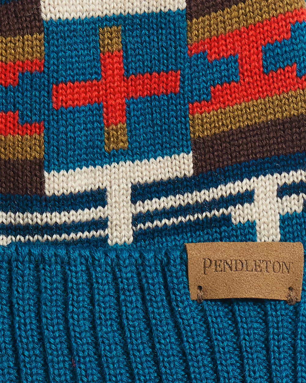ALTERNATE VIEW OF SHIPROCK MERINO BEANIE IN TEAL image number 2