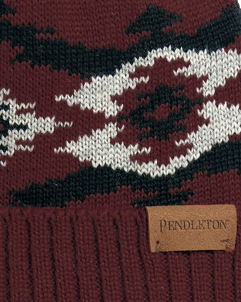 ALTERNATE VIEW OF CROWN POINT MERINO BEANIE IN RED image number 2