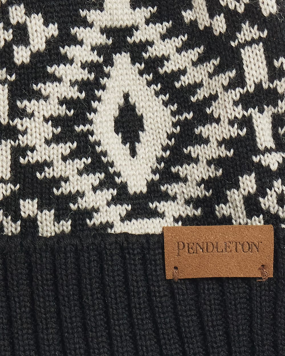 ALTERNATE VIEW OF LOS OJOS MERINO BEANIE IN BLACK image number 2