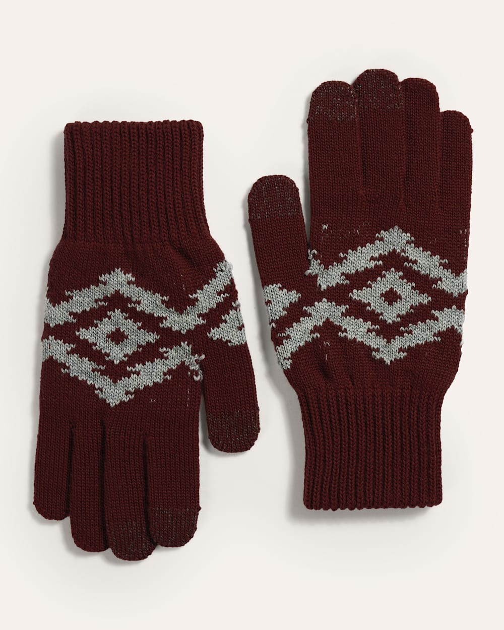 ALTERNATE VIEW OF CROWN POINT MERINO TEXTING GLOVES IN RED image number 2