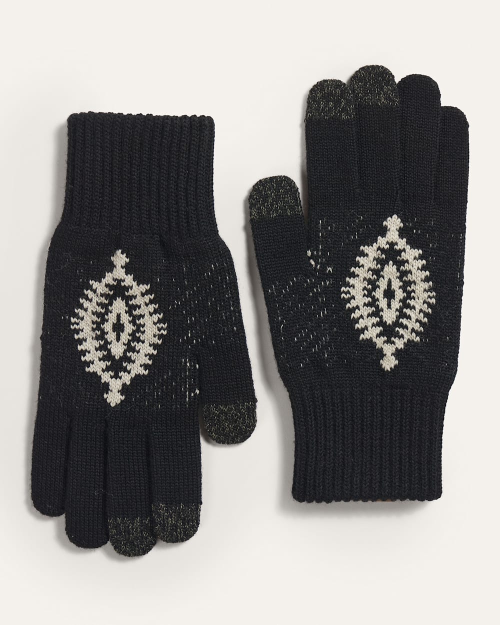ALTERNATE VIEW OF LOS OJOS MERINO TEXTING GLOVES IN BLACK image number 2