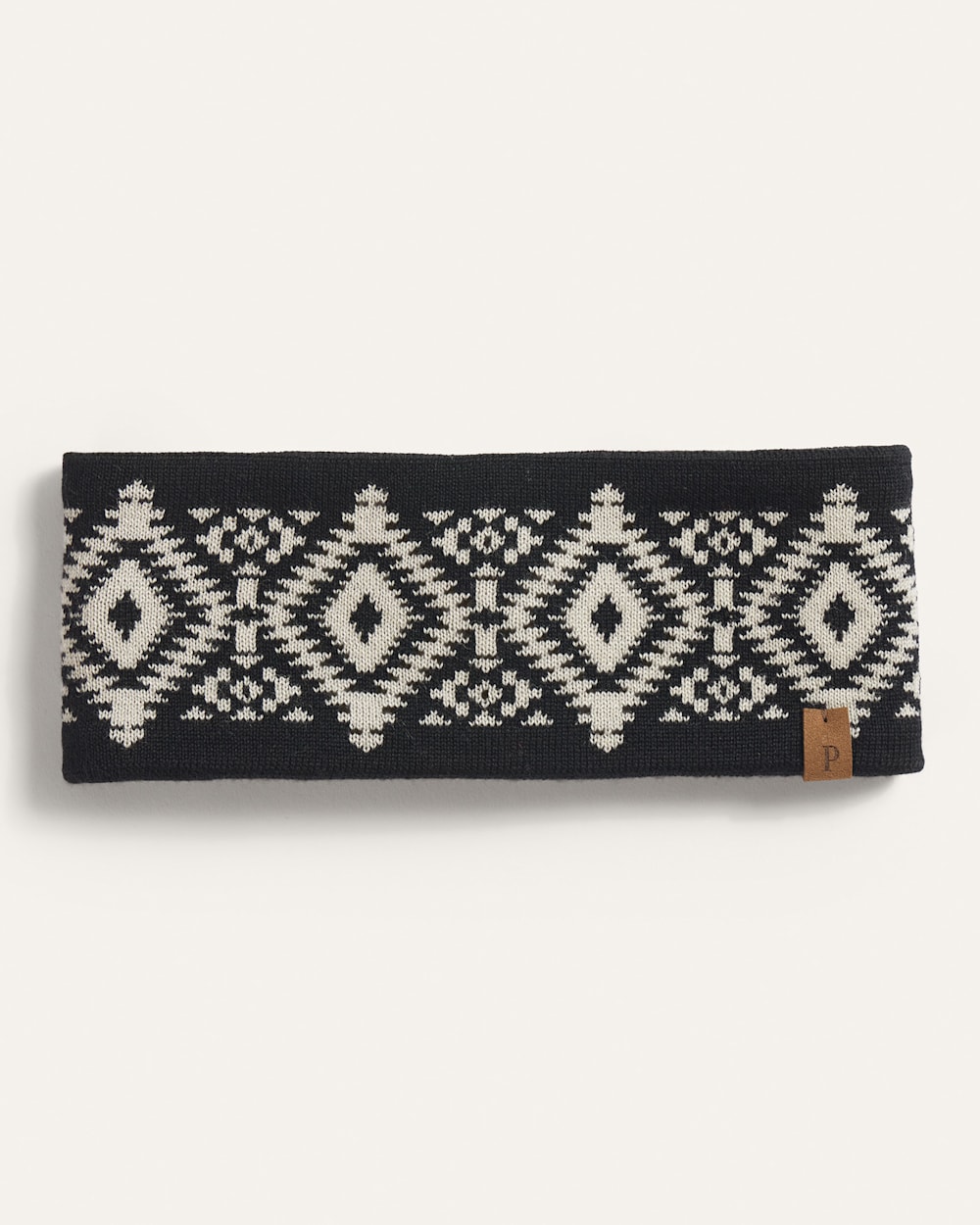 LOS OJOS MERINO FLEECE-LINED HEADBAND IN BLACK image number 1
