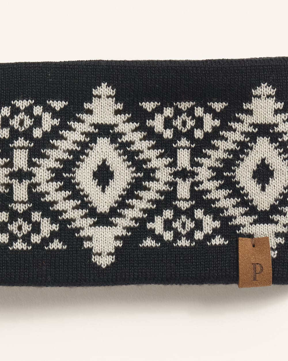 ALTERNATE VIEW OF LOS OJOS MERINO FLEECE-LINED HEADBAND IN BLACK image number 2