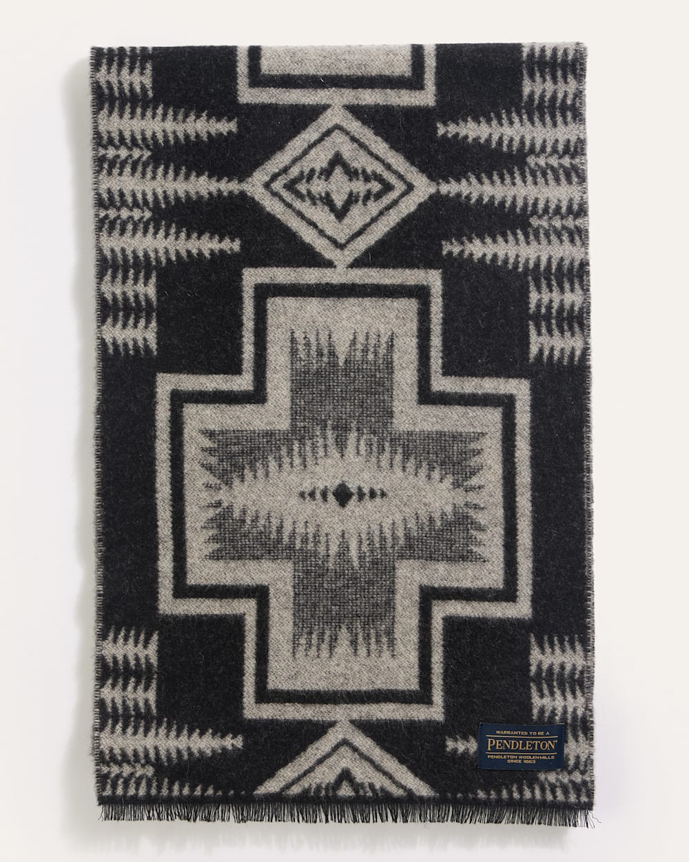 HARDING WOOL SCARF IN BLACK/TAN image number 1