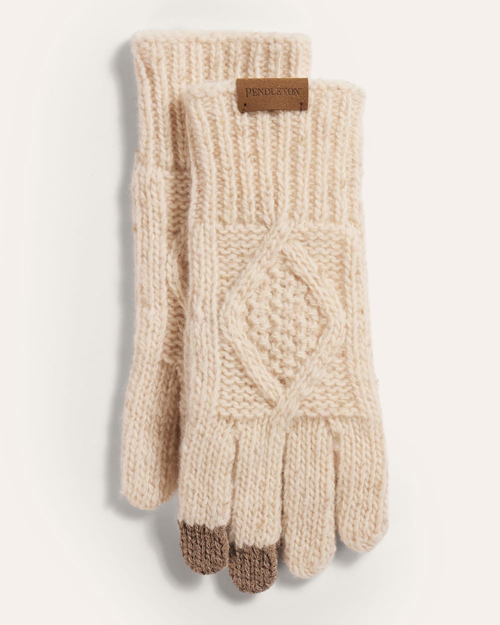 CABLE KNIT TEXTING GLOVES IN IVORY DONEGAL image number 1
