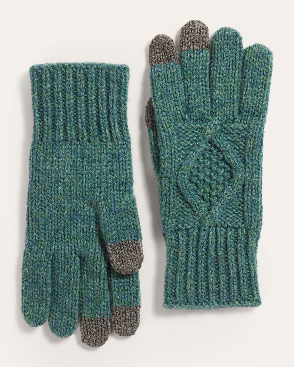 ALTERNATE VIEW OF CABLE KNIT TEXTING GLOVES IN SEAPORT image number 2