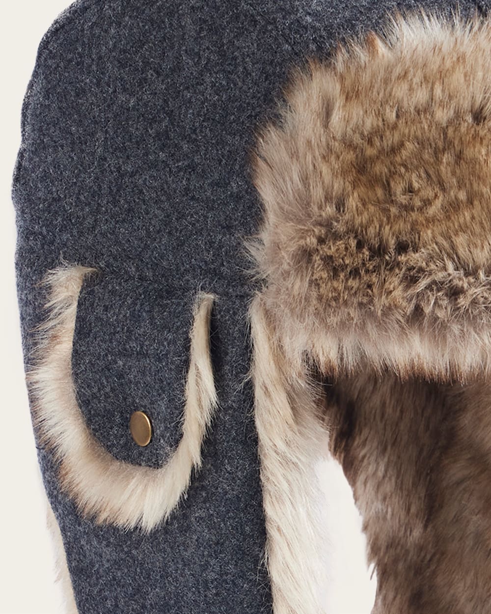 ALTERNATE VIEW OF WOOL TRAPPER HAT IN CHARCOAL image number 2