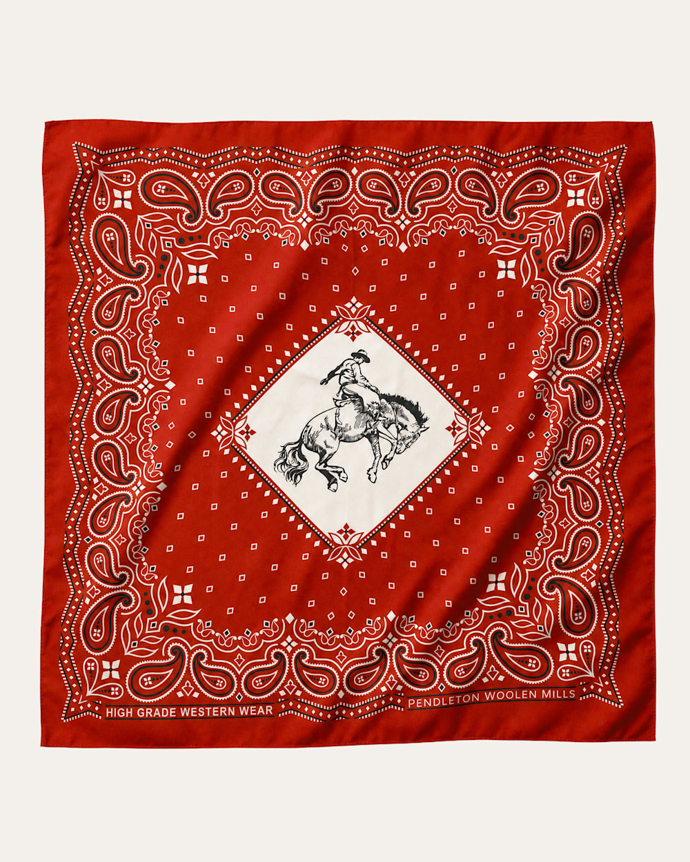 ALTERNATE VIEW OF RODEO SPIRIT SILK SCARF IN RED image number 5