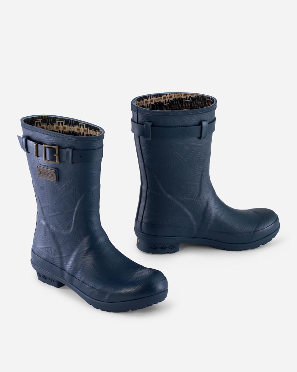 HERITAGE EMBOSSED SHORT BOOTS IN NAVY image number 1