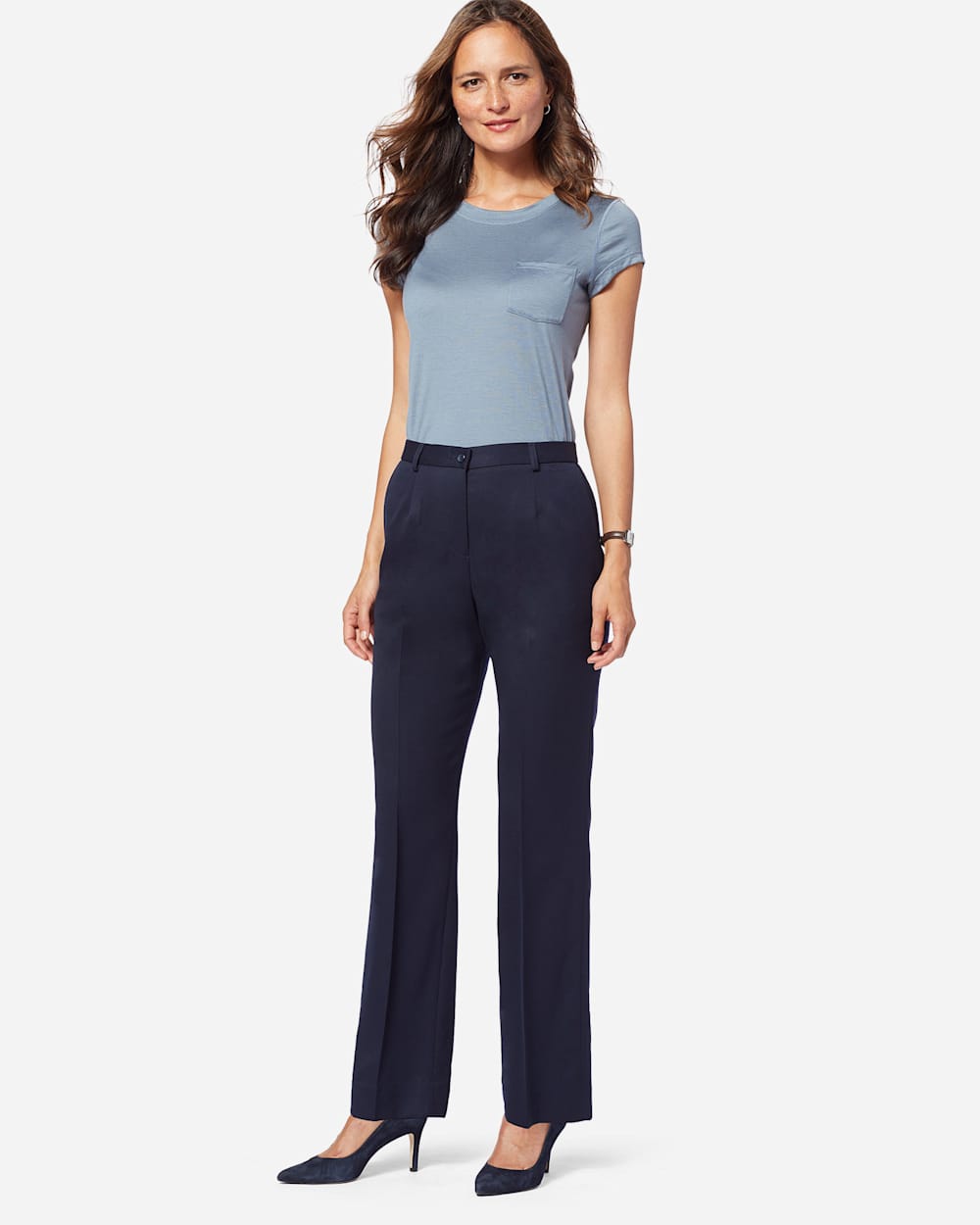 SEASONLESS WOOL TRUE FIT TROUSERS IN MIDNIGHT NAVY image number 1