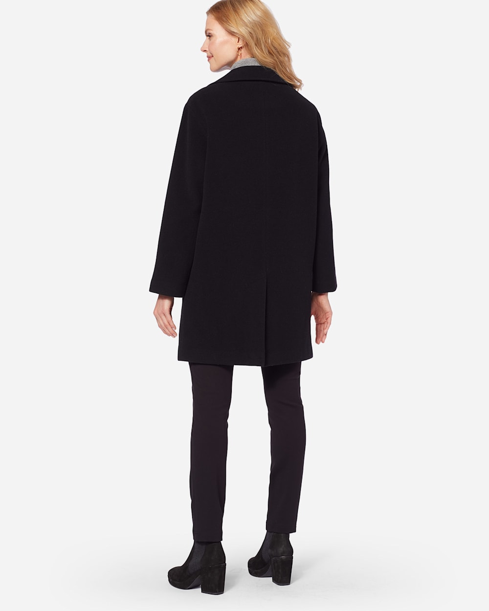 ADDITIONAL VIEW OF WOMEN'S TWO-BUTTON WALKER COAT IN BLACK image number 3