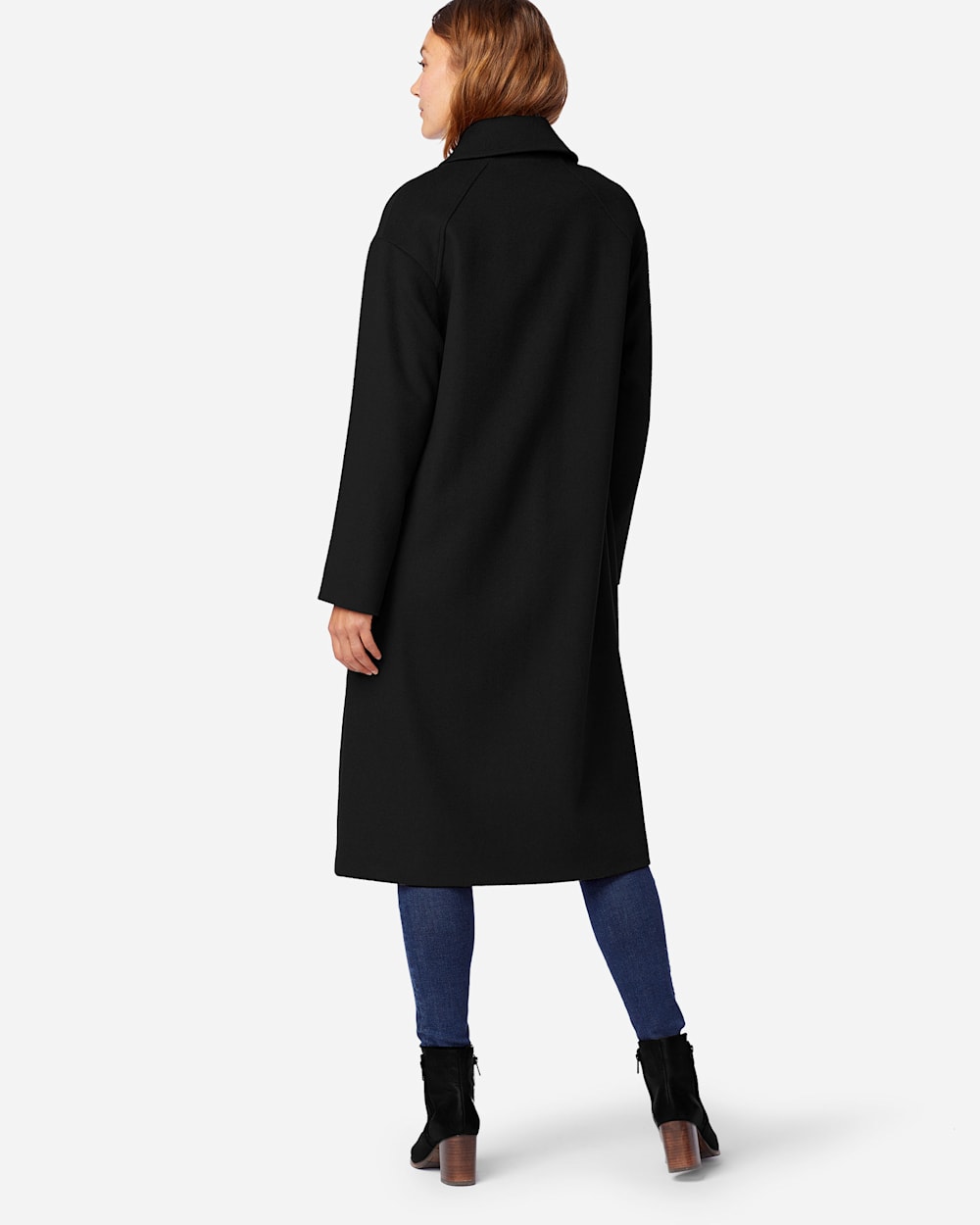 ALTERNATE VIEW OF LONG WOOL COAT IN BLACK image number 3