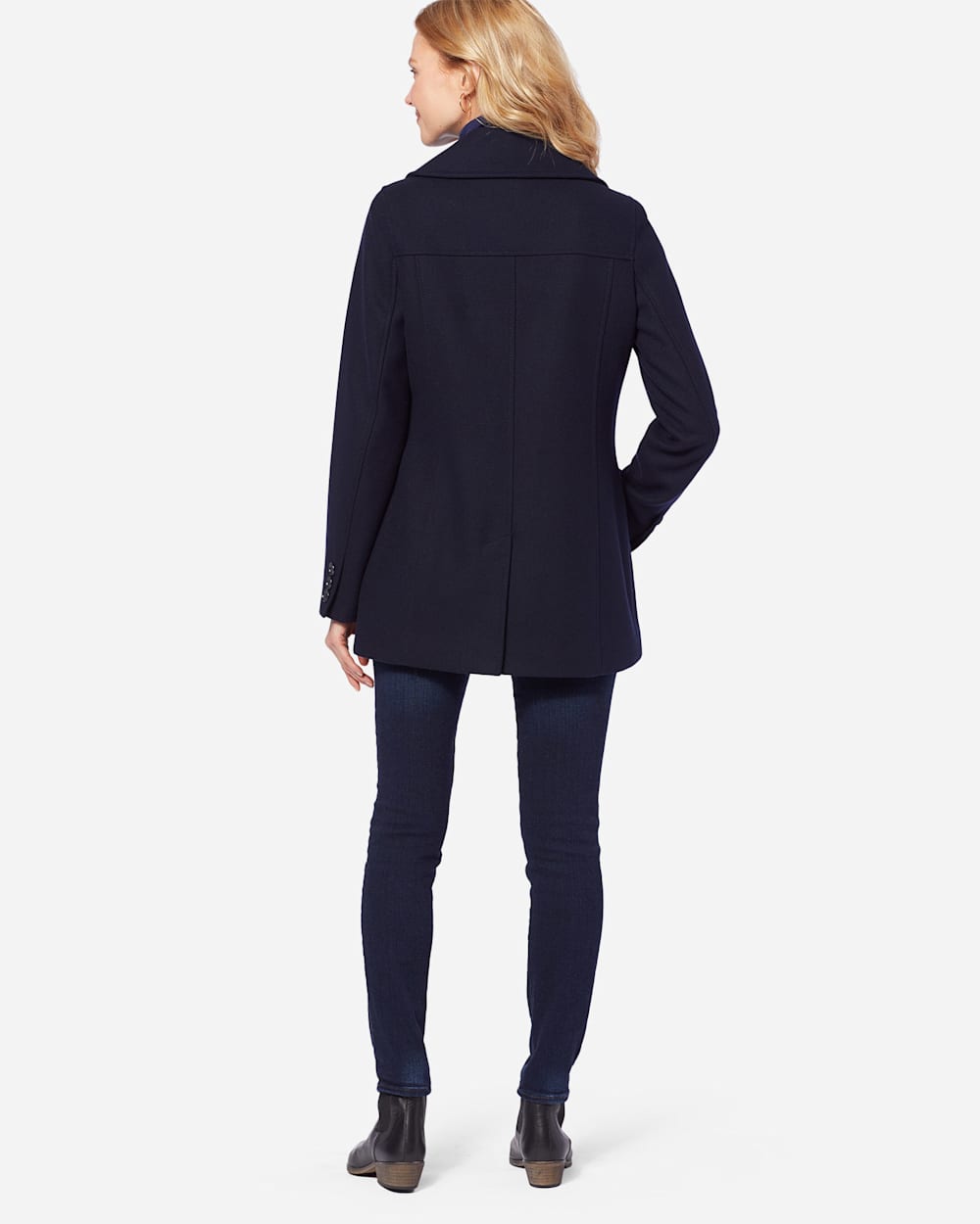 ADDITIONAL VIEW OF WOMEN'S WOOL PEA COAT IN NAVY image number 2