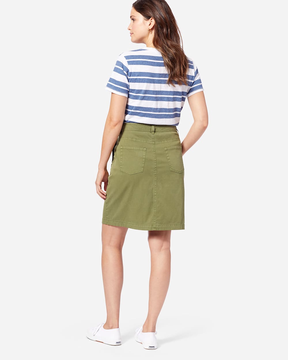 ADDITIONAL VIEW OF CHINO TWILL SKIRT IN OLIVE image number 2