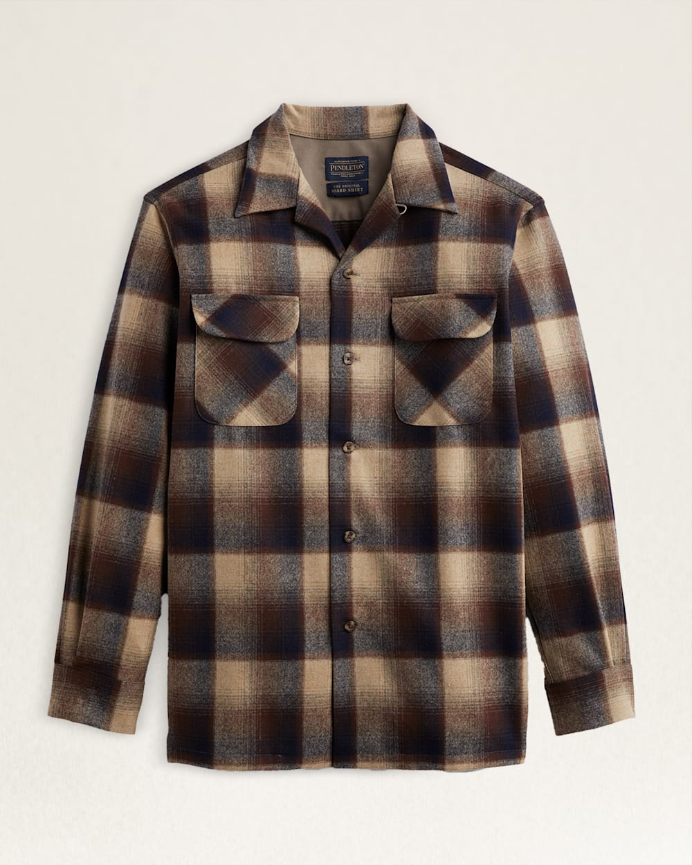 MEN'S PLAID BOARD SHIRT IN BROWN/NAVY OMBRE image number 1