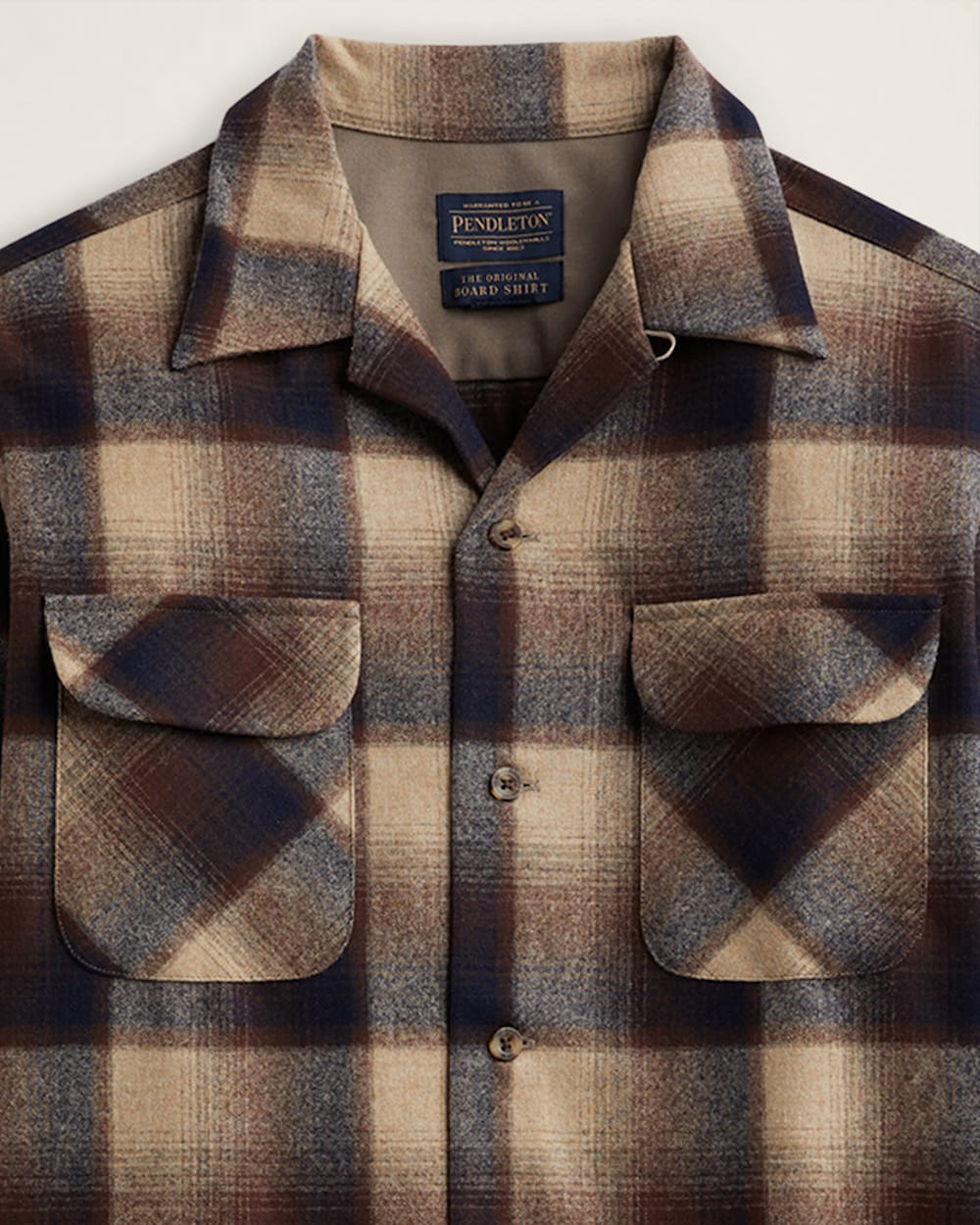 ALTERNATE VIEW OF MEN'S PLAID BOARD SHIRT IN BROWN/NAVY OMBRE image number 2