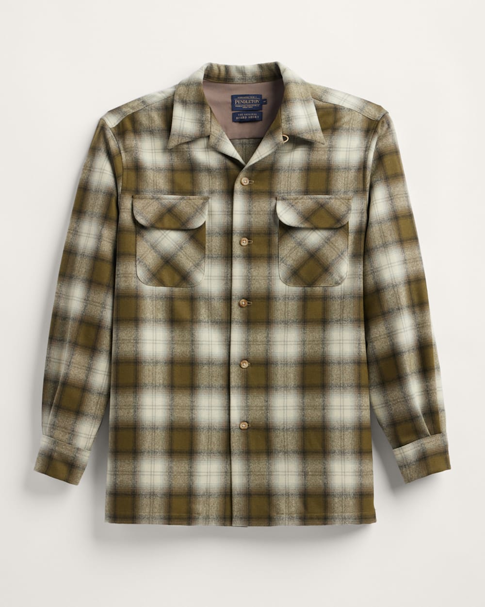 ALTERNATE VIEW OF MEN'S PLAID BOARD SHIRT IN OLIVE PLAID image number 5