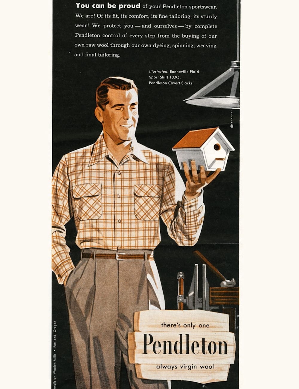ALTERNATE VIEW OF MEN'S PLAID BOARD SHIRT IN TAN/ORANGE OMBRE image number 3