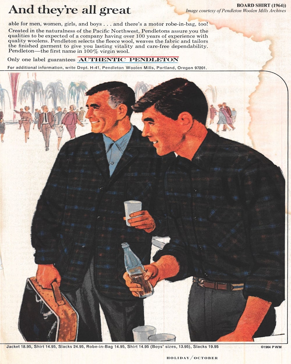 ALTERNATE VIEW OF MEN'S PLAID BOARD SHIRT IN BROWN/NAVY OMBRE image number 2