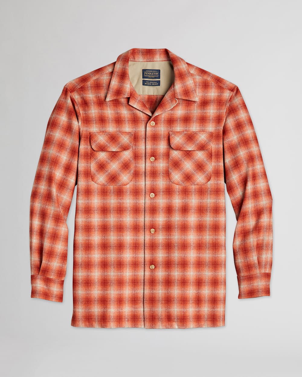 MEN'S BOARD SHIRT IN TAN/RED OMBRE PLAID image number 1