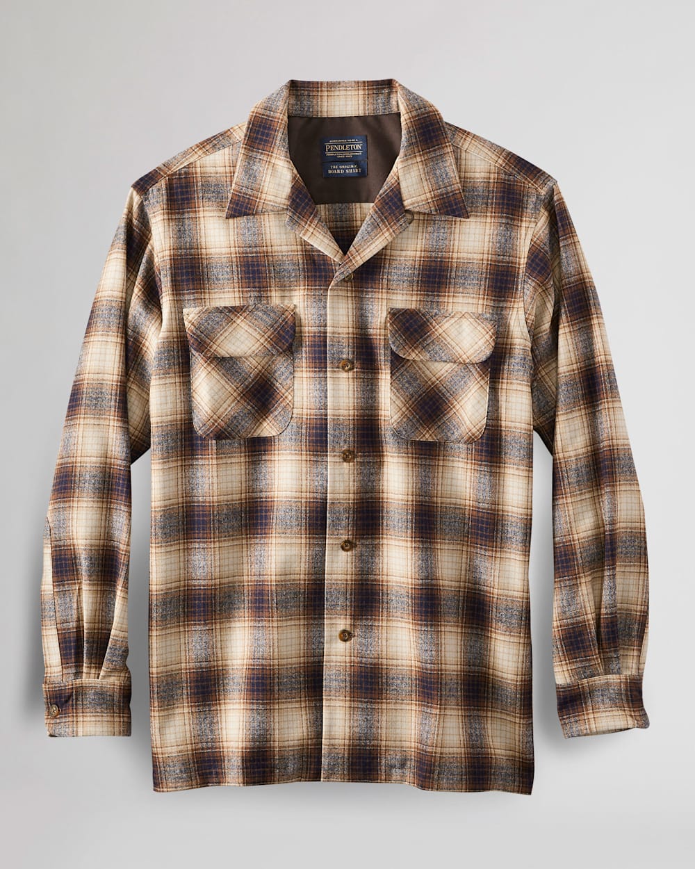MEN'S BOARD SHIRT IN BROWN/NAVY PLAID image number 1
